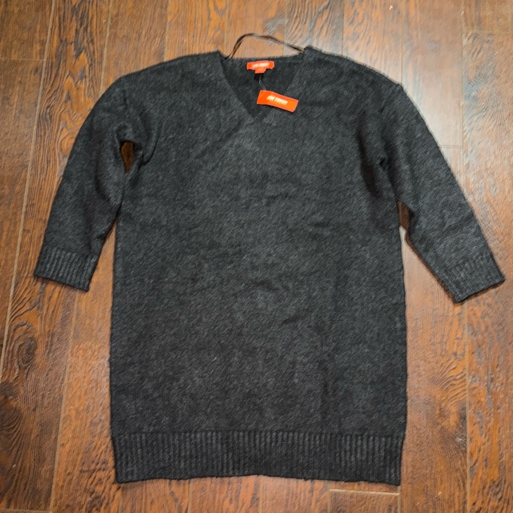 Knit V-Neck Sweater Dress Size Large